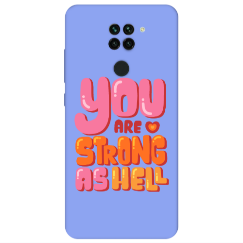 Xiaomi Redmi Note 9 You are Love Strong Light Purple Colored Silicone TPU Θήκη