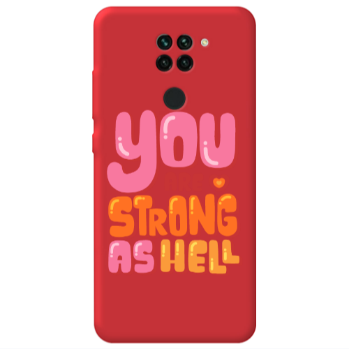 Xiaomi Redmi Note 9 You are Love Strong Red Colored Silicone TPU Θήκη