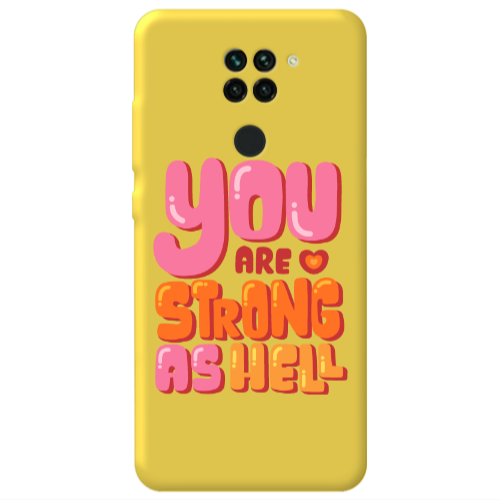 Xiaomi Redmi Note 9 You are Love Strong Yellow Colored Silicone TPU Θήκη