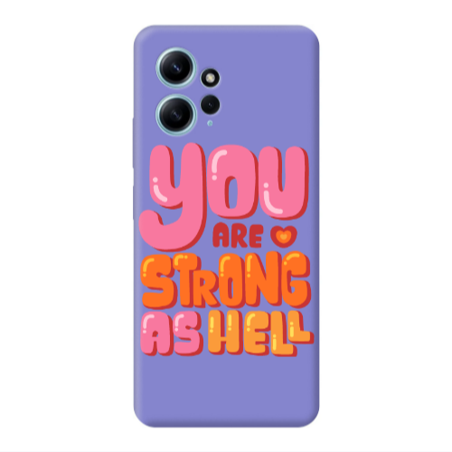Xiaomi Redmi Note 12 4G You are Love Strong Purple Colored Silicone TPU Θήκη