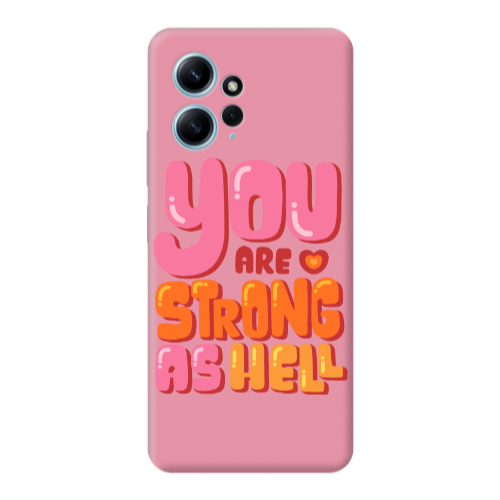 Xiaomi Redmi Note 12 4G You are Love Strong Pink Colored Silicone TPU Θήκη