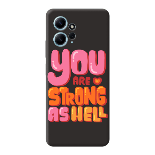 Xiaomi Redmi Note 12 4G You are Love Strong Black Colored Silicone TPU Θήκη