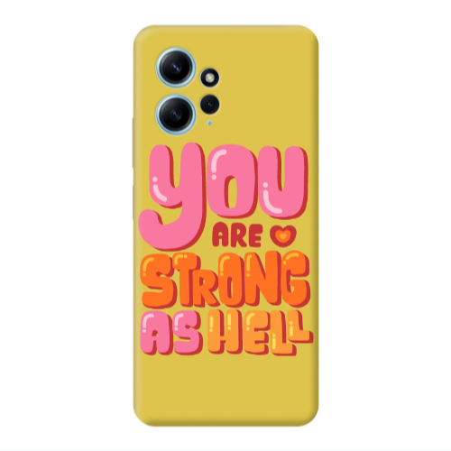 Xiaomi Redmi Note 12 4G You are Love Strong Yellow Colored Silicone TPU Θήκη