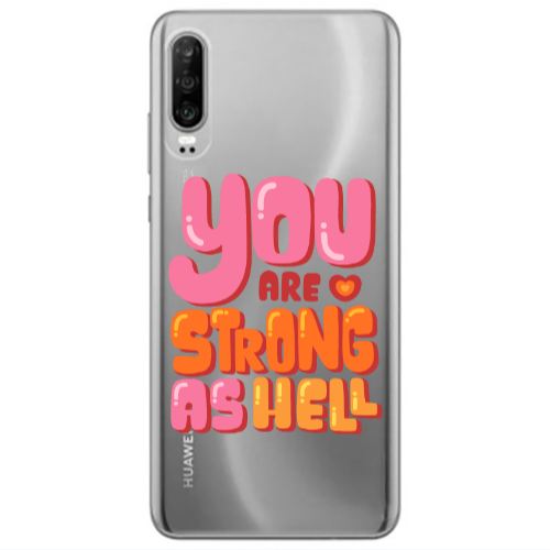 Huawei P30 You are Love Strong Transparent Silicone TPU Θήκη