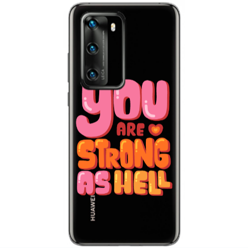 Huawei P40 You are Love Strong Transparent Silicone TPU Θήκη