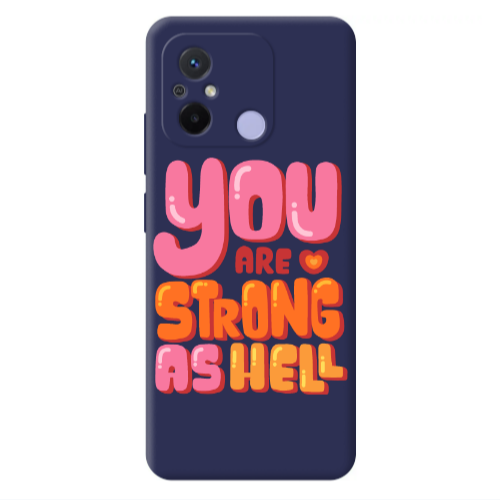 Xiaomi Redmi 12C You are Love Strong Dark blue Colored Silicone TPU Θήκη