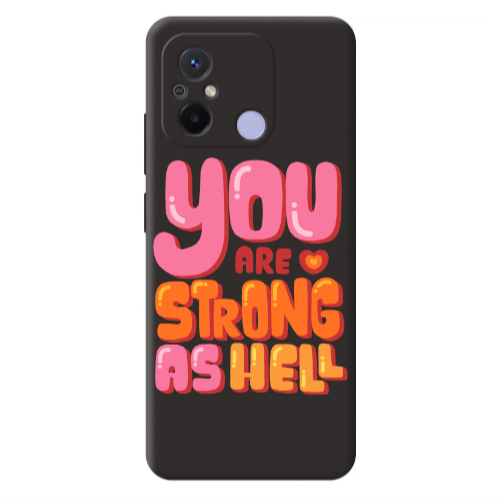 Xiaomi Redmi 12C You are Love Strong Black Colored Silicone TPU Θήκη