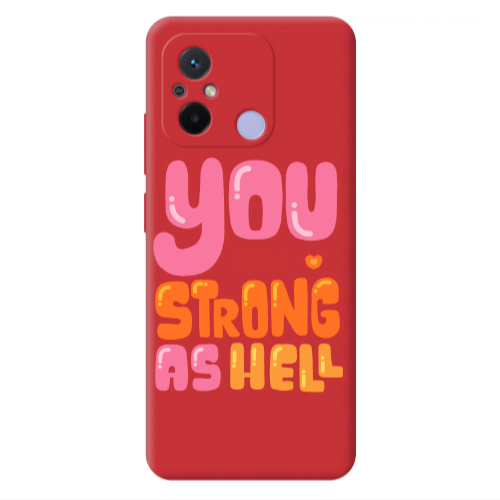 Xiaomi Redmi 12C You are Love Strong Red Colored Silicone TPU Θήκη