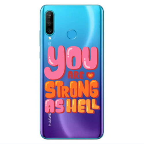 Huawei P30 Lite You are Love Strong Transparent Silicone TPU Θήκη