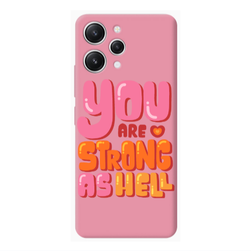 Xiaomi Redmi 12 You are Love Strong Pink Colored Silicone TPU Θήκη