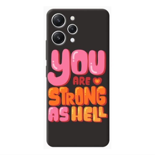 Xiaomi Redmi 12 You are Love Strong Black Colored Silicone TPU Θήκη