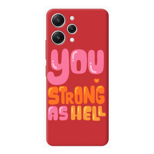 Xiaomi Redmi 12 You are Love Strong Red Colored Silicone TPU Θήκη