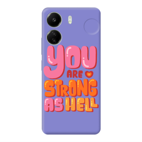 Xiaomi Redmi 13C You are Love Strong Purple Colored Silicone TPU Θήκη