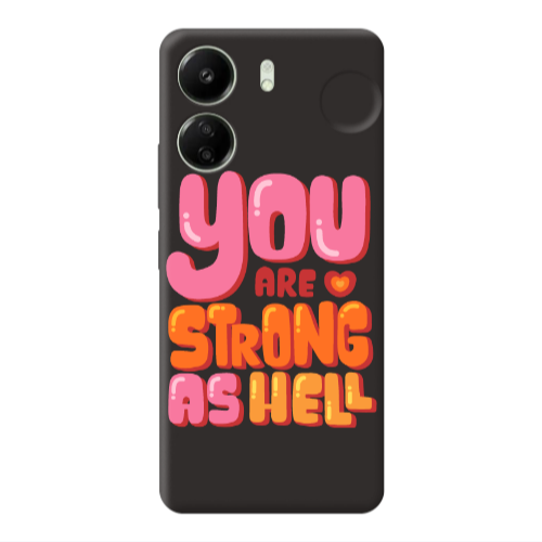 Xiaomi Redmi 13C You are Love Strong Black Colored Silicone TPU Θήκη