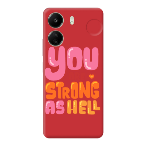 Xiaomi Redmi 13C You are Love Strong Red Colored Silicone TPU Θήκη