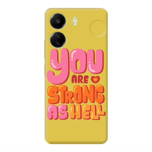 Xiaomi Redmi 13C You are Love Strong Yellow Colored Silicone TPU Θήκη