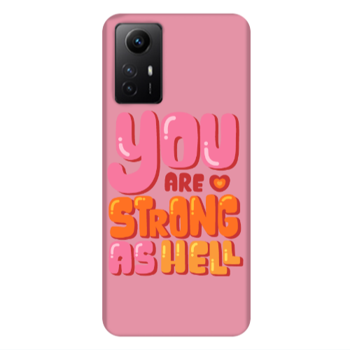 Xiaomi Redmi Note 12s You are Love Strong Pink Colored Silicone TPU Θήκη