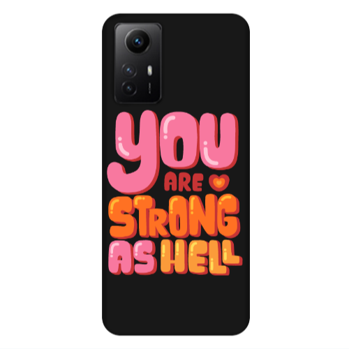 Xiaomi Redmi Note 12s You are Love Strong Black Colored Silicone TPU Θήκη