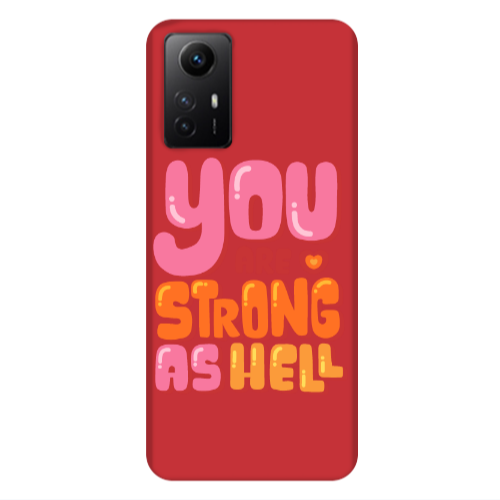 Xiaomi Redmi Note 12s You are Love Strong Red Colored Silicone TPU Θήκη