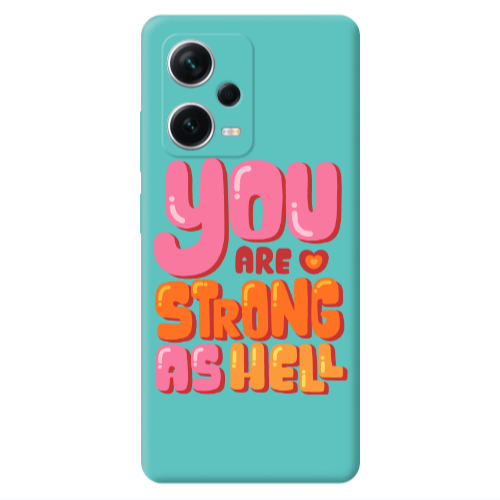 Xiaomi Poco X5 You are Love Strong Turquoise Colored Silicone TPU Θήκη