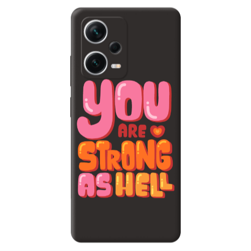 Xiaomi Poco X5 You are Love Strong Black Colored Silicone TPU Θήκη