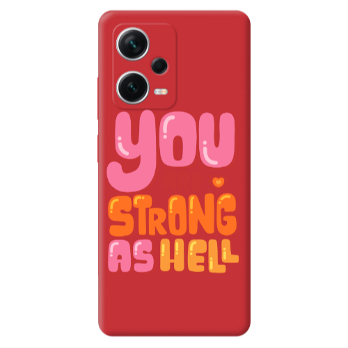 Xiaomi Poco X5 You are Love Strong Red Colored Silicone TPU Θήκη