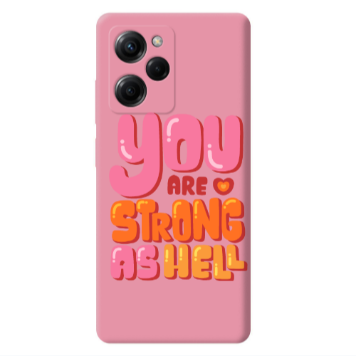 Xiaomi Poco X5 Pro You are Love Strong Pink Colored Silicone TPU Θήκη