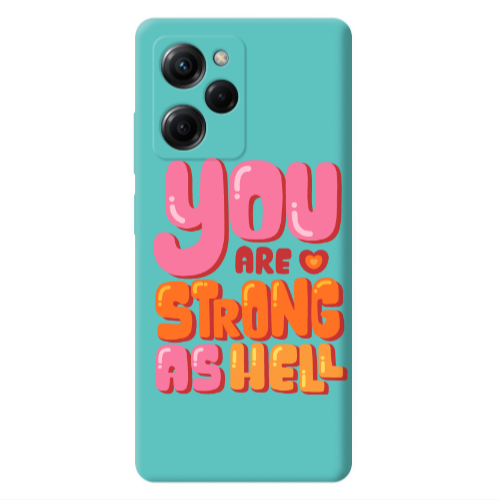 Xiaomi Poco X5 Pro You are Love Strong Turquoise Colored Silicone TPU Θήκη
