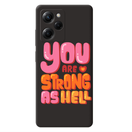 Xiaomi Poco X5 Pro You are Love Strong Black Colored Silicone TPU Θήκη