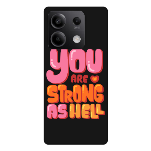 Xiaomi Redmi Note 13 5G You are Love Strong Black Colored Silicone TPU Θήκη