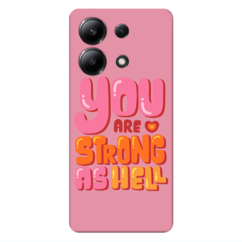 Xiaomi Redmi Note 13 4G You are Love Strong Pink Colored Silicone TPU Θήκη