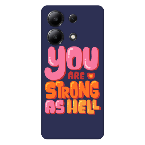 Xiaomi Redmi Note 13 4G You are Love Strong Dark blue Colored Silicone TPU Θήκη