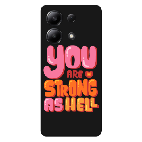 Xiaomi Redmi Note 13 4G You are Love Strong Black Colored Silicone TPU Θήκη