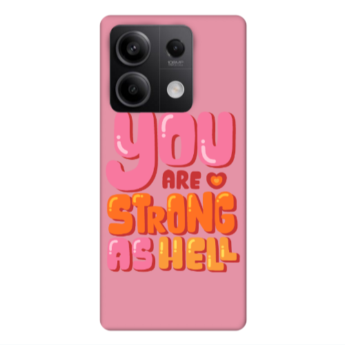 Xiaomi Redmi Note 13Pro 5G You are Love Strong Pink Colored Silicone TPU Θήκη