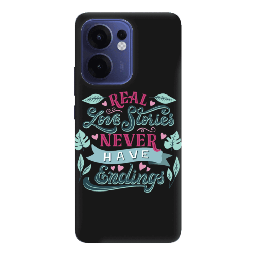 Oppo Reno 13 F Love Stories Black Colored Silicone TPU Θήκη