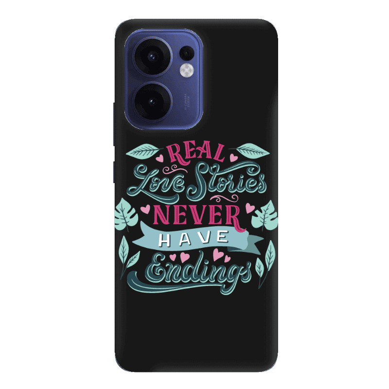 Oppo Reno 13 F Love Stories Black Colored Silicone TPU Θήκη