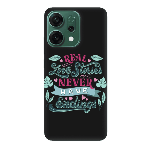 Oppo RENO 14 Love Stories Black Colored Silicone TPU Θήκη
