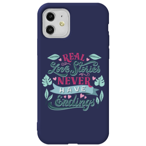 Apple iPhone 11  Love Stories Dark blue Colored Silicone TPU Θήκη