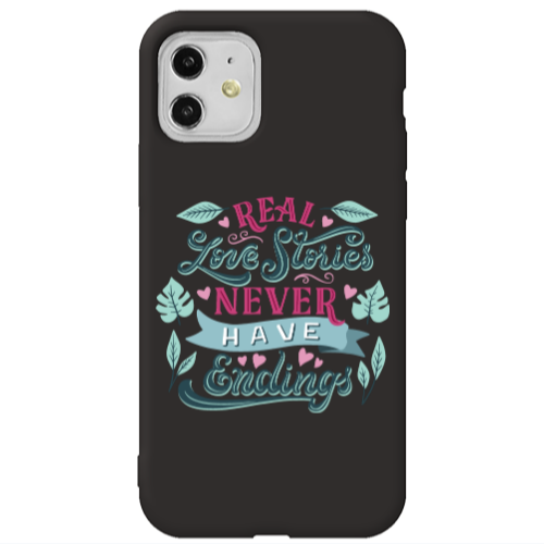 Apple iPhone 11  Love Stories Black Colored Silicone TPU Θήκη