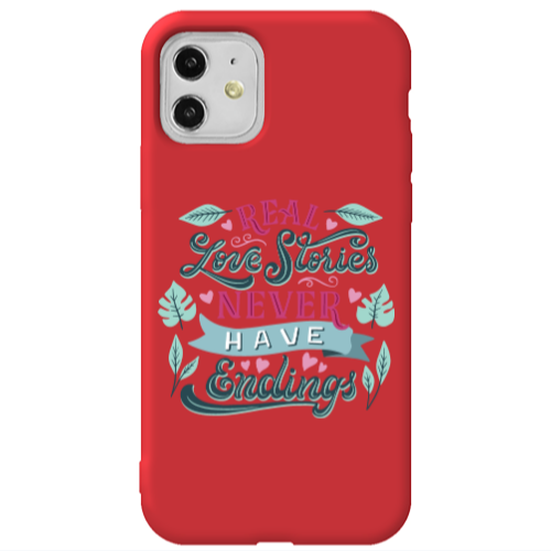 Apple iPhone 11  Love Stories Red Colored Silicone TPU Θήκη