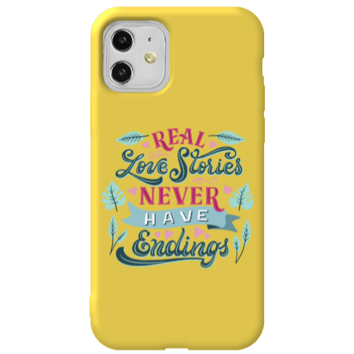 Apple iPhone 11  Love Stories Yellow Colored Silicone TPU Θήκη