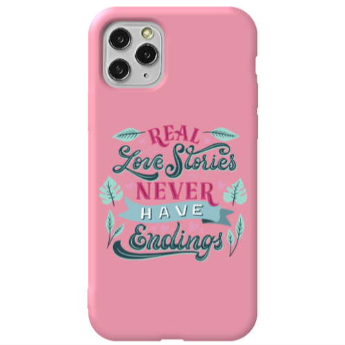 Apple iPhone 11 Pro Love Stories Pink Colored Silicone TPU Θήκη