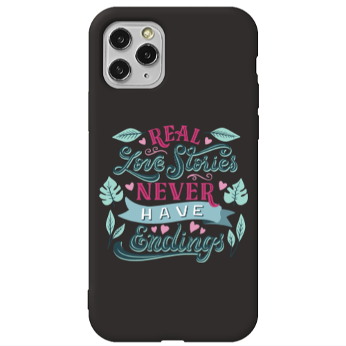 Apple iPhone 11 Pro Love Stories Black Colored Silicone TPU Θήκη