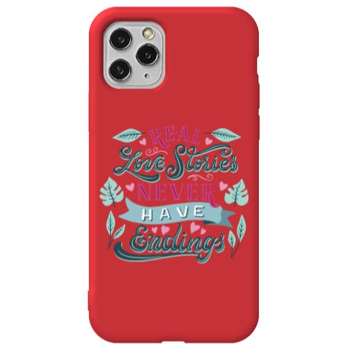 Apple iPhone 11 Pro Love Stories Red Colored Silicone TPU Θήκη