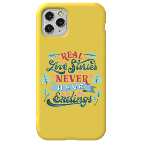 Apple iPhone 11 Pro Love Stories Yellow Colored Silicone TPU Θήκη