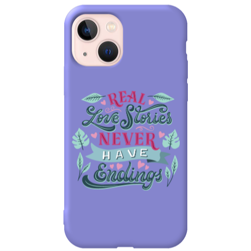 Apple iPhone 13 Love Stories Purple Colored Silicone TPU Θήκη