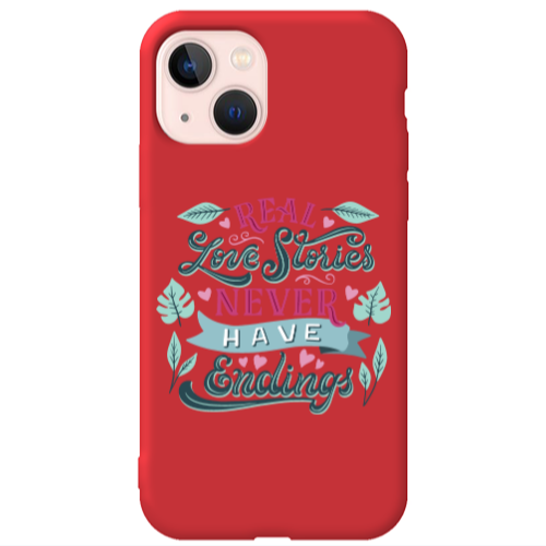 Apple iPhone 13 Love Stories Red Colored Silicone TPU Θήκη