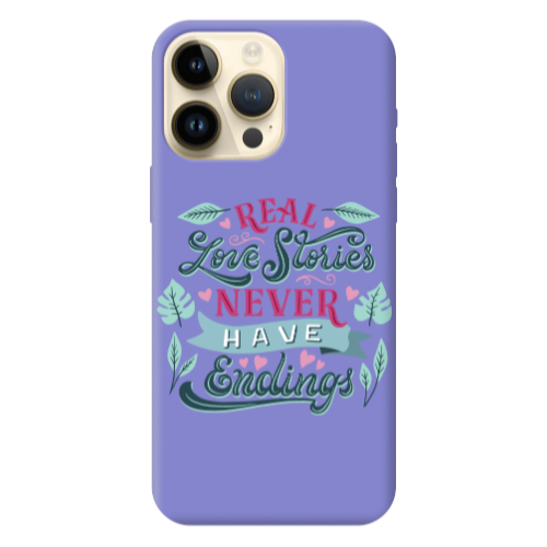 Apple iPhone 13 Pro Max Love Stories Purple Colored Silicone TPU Θήκη