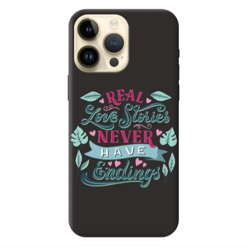 Apple iPhone 13 Pro Max Love Stories Black Colored Silicone TPU Θήκη