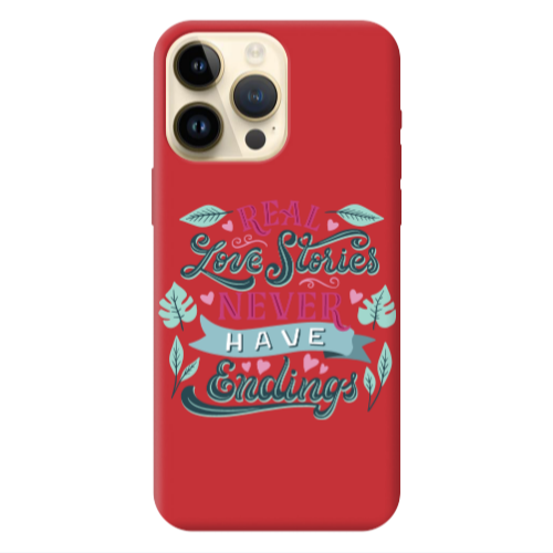 Apple iPhone 13 Pro Max Love Stories Red Colored Silicone TPU Θήκη